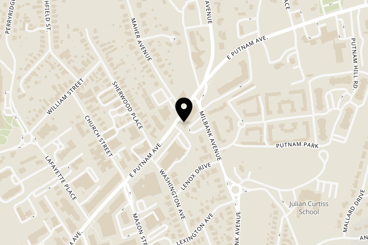 Map showing the location of F.L.O.C on 116 E Putnam Ave in Greenwich